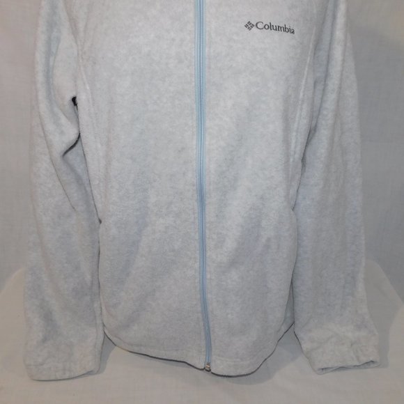 Columbia Womens XL Benton Springs Full Zip Light Gray Fleece jacket high neck - Picture 5 of 11